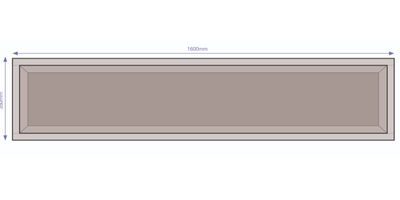 Wetroom Wall Niche Shelving Unit - 350 x 1600 x 150mm