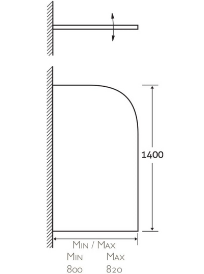 Navy Single Curved Bath Screen
