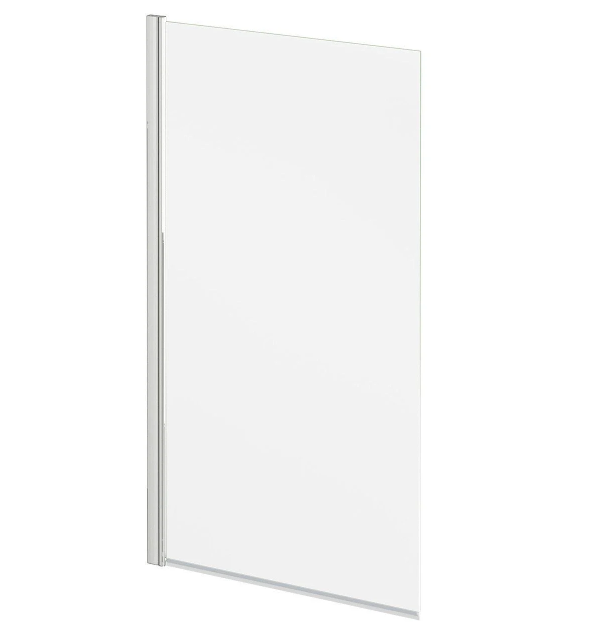 Navy Single Pivot Bath Screen - Chrome