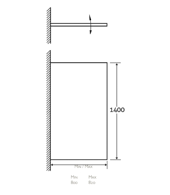 Navy Single Pivot Bath Screen - Chrome