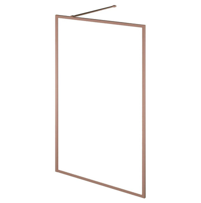 Hopper Brushed Bronze Frame Bath Screen - Clear Glass N24