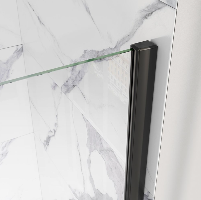 Sofia Frameless Black Bath Screen