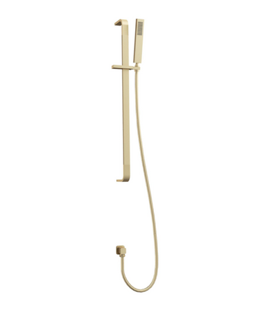 Marge Square Slide Rail Shower Kit- Brushed Gold N24
