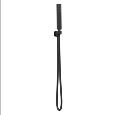 Marge Square Shower Handset & Holder With Built-In Outlet - Matt Black N24