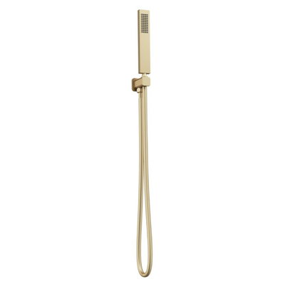 Marge Square Shower Handset & Holder With Built-In Outlet - Brushed Gold N24