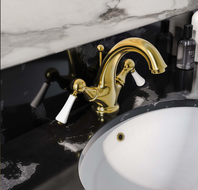 William Traditional Basin Mono Tap - Brushed Gold N24
