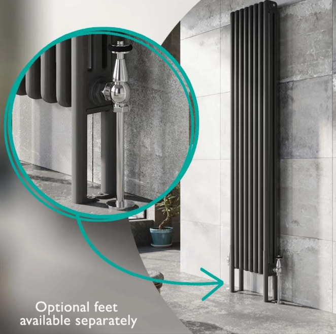 Nevada Grey Double Horizontal Column Radiator - 300mm