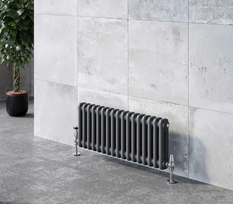 Nevada Grey Double Horizontal Column Radiator - 400mm