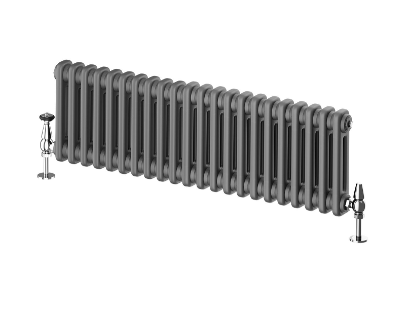 Nevada Grey Double Horizontal Column Radiator - 400mm