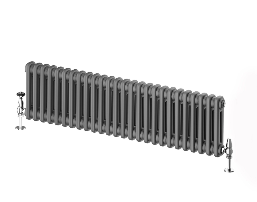 Nevada Grey Double Horizontal Column Radiator - 400mm