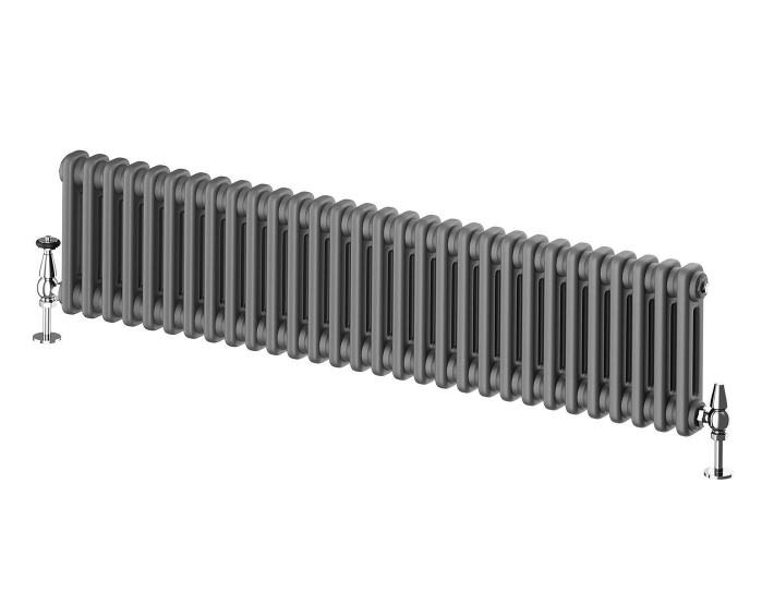 Nevada Grey Double Horizontal Column Radiator - 400mm