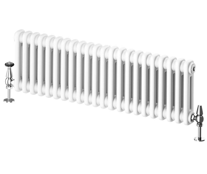 Nevada White Double Horizontal Column Radiator - 400mm