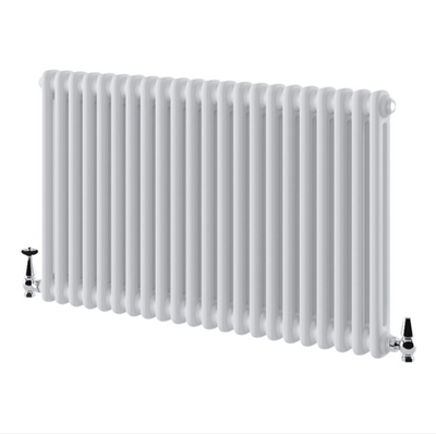 Nevada White Double Horizontal Column Radiator - 600x1010mm