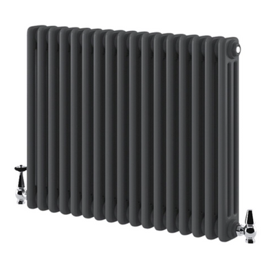 Nevada Grey Double Horizontal Column Radiator - 600x785mm