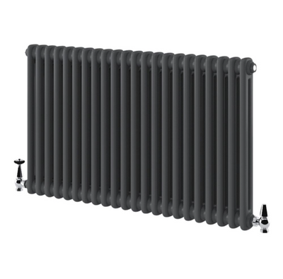 Nevada Grey Double Horizontal Column Radiator - 600x1010mm