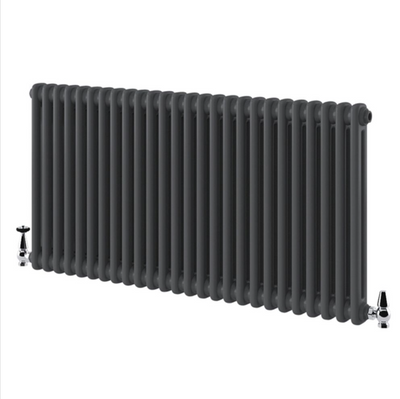 Nevada Grey Double Horizontal Column Radiator - 600x1190mm