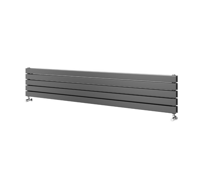 Michigan Grey Double Horizontal Flat Panel Radiator - 475x1600mm