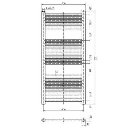 North Carolina 1200x500mm Electric Heated Towel Rail – Anthracite