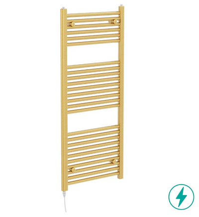 North Carolina 1200x500mm Electric Heated Towel Rail – Brushed Gold