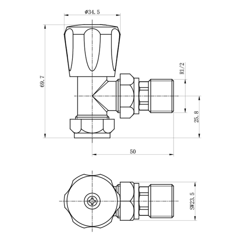 Thermostatic Black Straight Pair of Radiator Valves