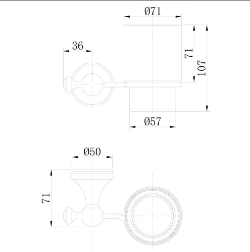 William Traditional Tumbler & Holder - Brushed Nickel