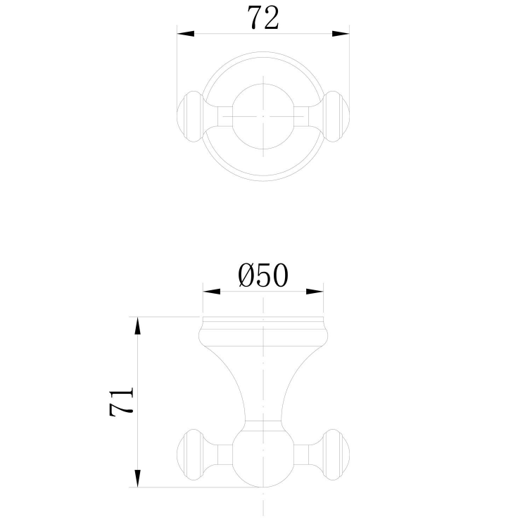 William Traditional Double Robe Hook - Brushed Nickel