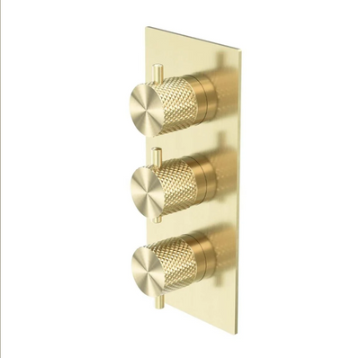 Chelsea Thermostatic Concealed Dual Outlet Shower Valve - Champagne Gold