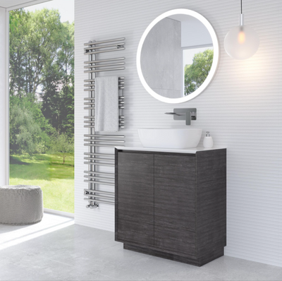 Tawny 750mm Floor Standing Vanity Unit in Leached Oak with White Worktop N24