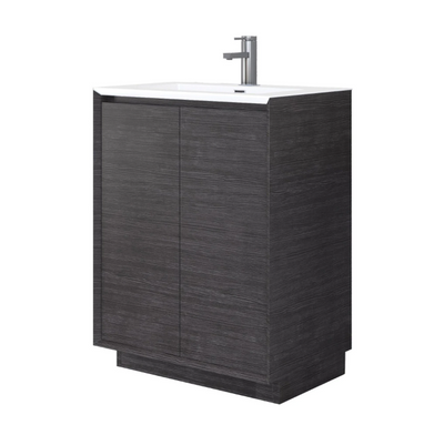 Tawny 750mm Floor Standing Vanity Unit in Leached Oak with White Basin N24