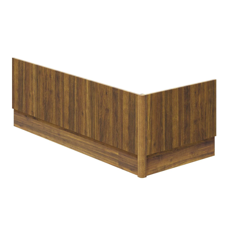 Jack Ribbed End Bath Panel & Corner Post in Walnut N24