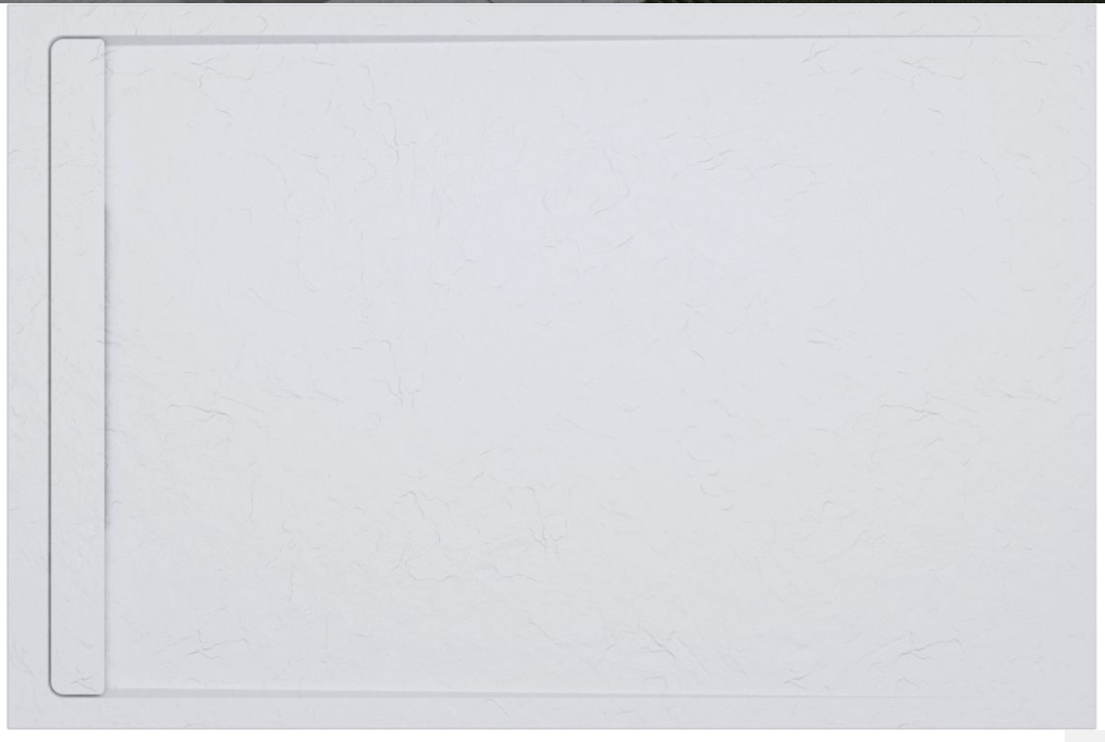 30mm Linear Slate Rectangular Tray & Waste - White All Sizes