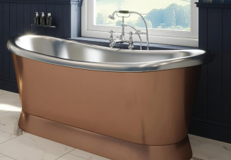 WL Freestanding Copper Bath – Nickel Interior 1650 x 750mm