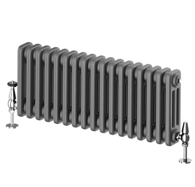 Nevada Grey Triple Horizontal Column Radiator - 300mm