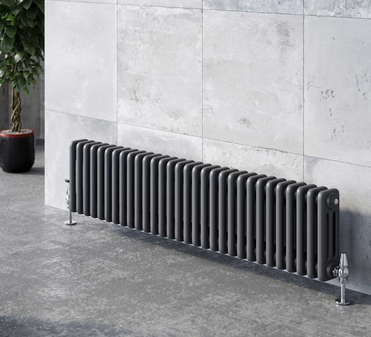 Nevada Grey Triple Horizontal Column Radiator - 300mm