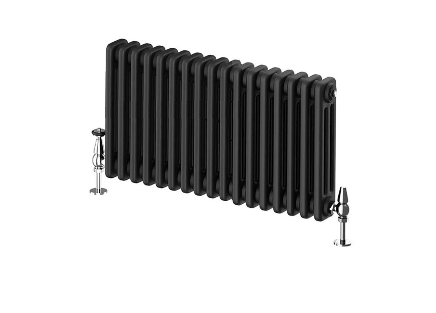 Nevada Matt Black Triple Horizontal Column Radiator - 400mm