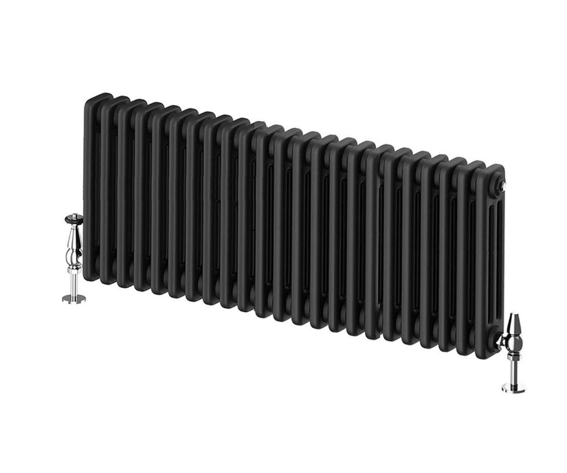 Nevada Matt Black Triple Horizontal Column Radiator - 400mm