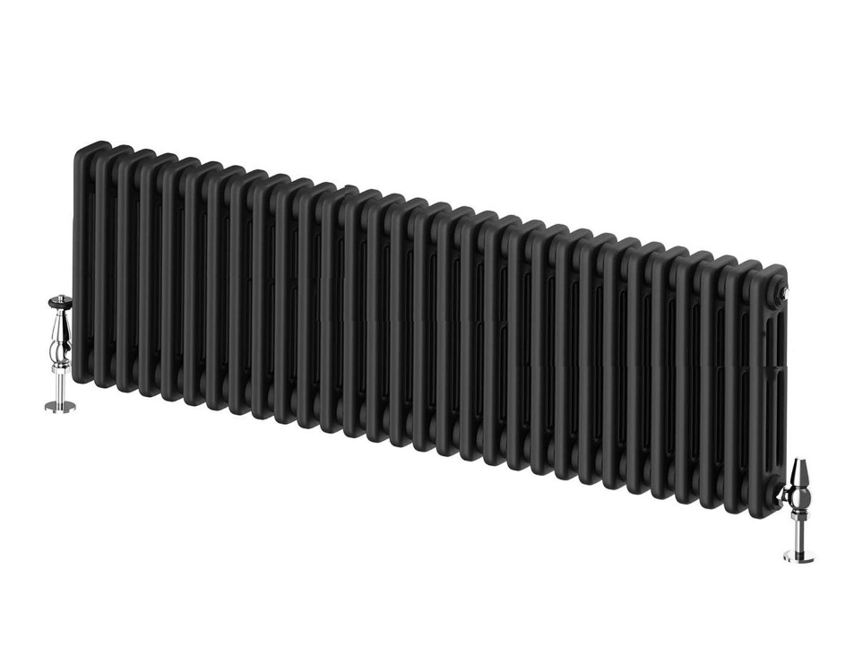 Nevada Matt Black Triple Horizontal Column Radiator - 400mm