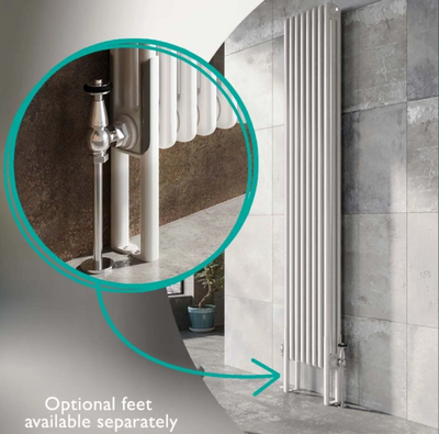 Nevada White Triple Vertical Column Radiator - 1800x200mm