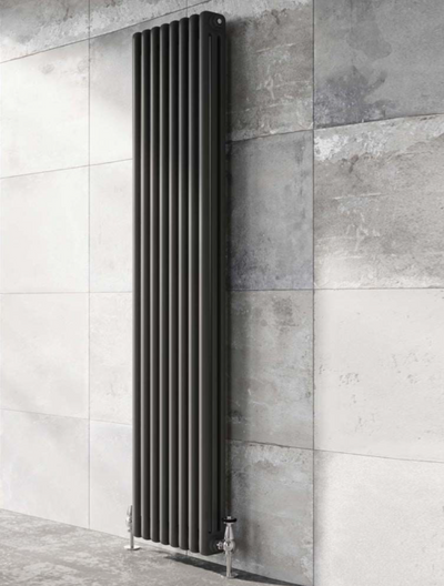 Nevada Grey Triple Vertical Column Radiator - 1800x380mm