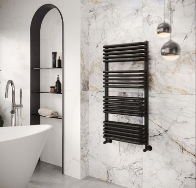 Arthur Matt Black Heated Towel Rail – 1000x500mm