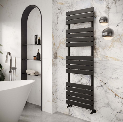 Liberty Matt Black Heated Towel Rail – 1600x500mm