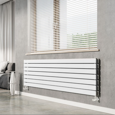 Michigan White Single Horizontal Flat Panel Radiator - 475x1800mm
