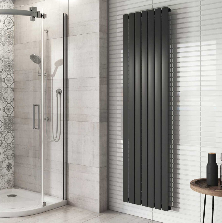 Michigan Grey Single Vertical Flat Panel Radiator - 1800x475mm