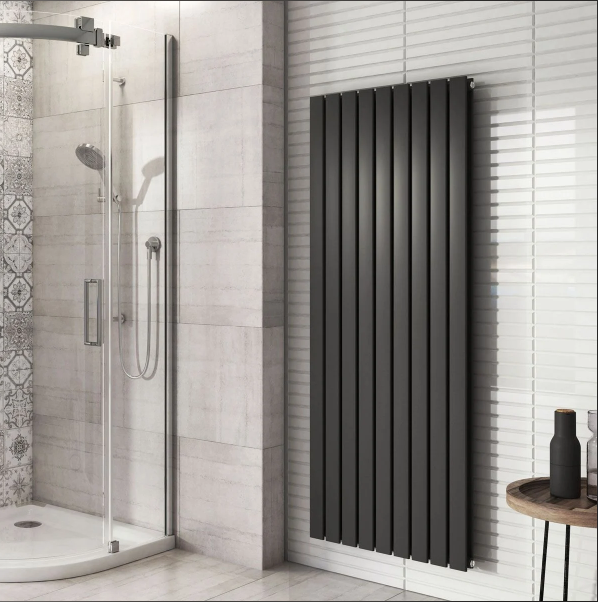 Michigan Grey Double Vertical Flat Panel Radiator - 1200x612mm