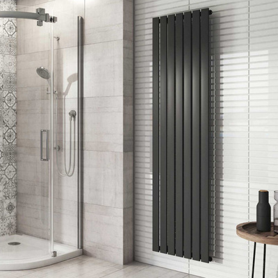 Michigan Grey Double Vertical Flat Panel Radiator - 1800x475mm