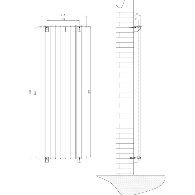Michigan White Double Vertical Flat Panel Radiator - 1800x610mm