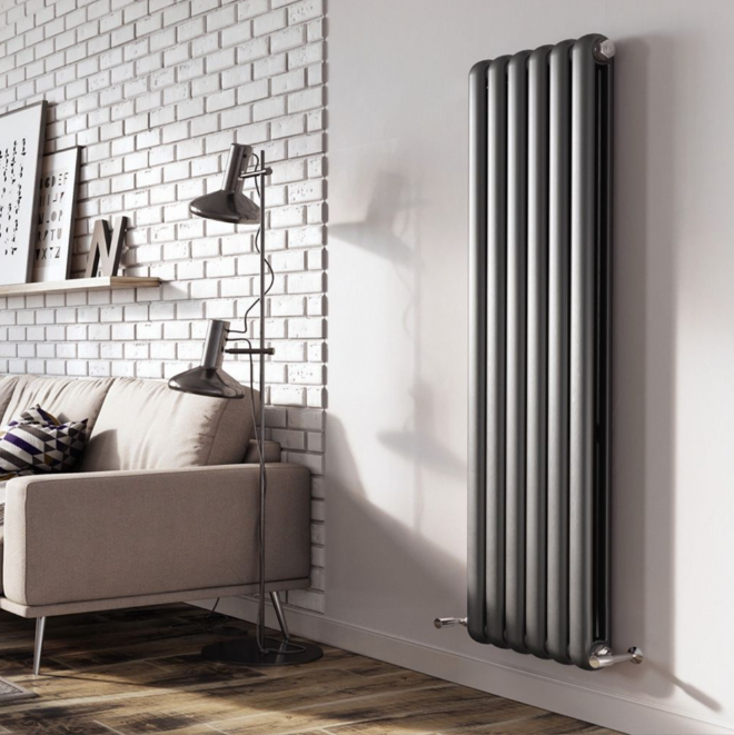 Wyoming Grey Vertical Column Radiator - 1500x380mm