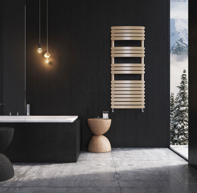 Oklahoma 1200 x 500mm Heated Towel Rail - Brown Metallic