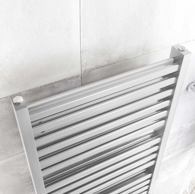 Delta 800 x 400mm Double Layer Heated Towel Rail - White