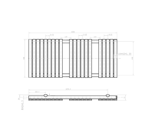 Vermont 1200 x 500mm Heated Towel Rail – Chrome